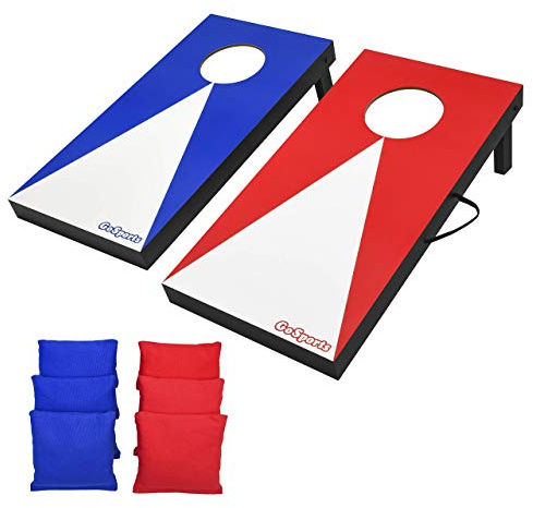 GoSports 2 ft x 1 ft Portable Size Cornhole Game Set with 6 Bean Bags - Great for Indoor & Outdoor Play - Classic Design