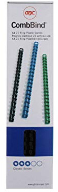 GBC 10mm A4 21 Rings Binding Comb - Black (Pack of 100)