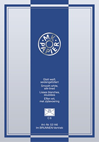 Baier & Schneider Briefumschlag, DIN C6, 110 x 150 mm, gummierte Klappe, Recyclingpapier, 100 g/qm Weiß
