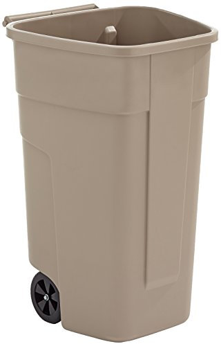 Rubbermaid Commercial Products R002218 Corps beige de conteneur roues 100 L, couvercle non inclus
