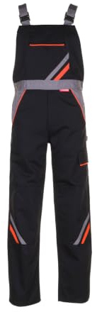 Planam Men;Women Visline Dungarees Visline Size 62 in black/orange/zinc