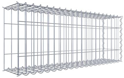 GABIONA - Gabione 100 x 40 x 20 cm - Anbau-Korb Typ 2 (ohne Stirngitter) - Verzinkter Steinkorb mit Maschenweite 5x10 cm