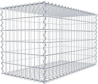 GABIONA Gabion 100 x 60 x 50 cm - Panier gabion galvanisé avec mailles de 5 x 10 cm - Panier métallique résistant aux intempéries pour le jardin