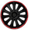 AUTO-STYLE Satz Radzierblenden Nero R 14-Zoll Schwarz/Rot