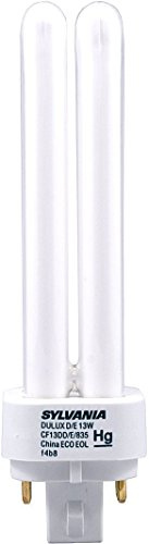Sylvania Dulux D/E CFL Compact Fluorescent Light Bulb, 4 Pin, 13W, 4 Pack