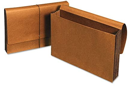 Universal Extra Wide Expanding Wallets, 5.25 Expansion, 1 Section, Elastic Cord Closure, Legal Size, Redrope