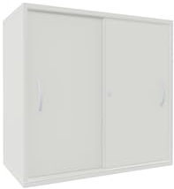 Geramöbel Schiebetürenschrank 1 Dekor-Einlegeboden, abschließbar, 800x425x768, Weiß/Weiß