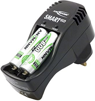 ANSMANN Smart Eco Charger Set | For charging AA & AAA rechargeable batteries | with 4 x AA NiMH 800 mAh capacity batteries, ideal for phone handsets, games consoles | great value overnight charger