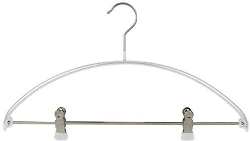 MAWA 0352015052 10 x Metall Kleiderbügel mit Clips, SKINfriedly anti-Rutsch Beschichtung 40 cm silber