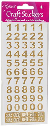 Oaktree Crafts Eleganza Bold Number Set, Gold Number 65, 16.5 x 7.6 x 0.2 cm