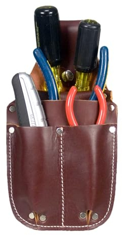 'Occidental Leather Pocket Caddy - 4 Pockets & Tool Holders - Belt Compatibility Up to 2'' Wide - Lightweight - Made in USA'