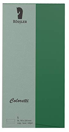 Rössler 220702571 - Coloretti Briefumschläge, 80 g/m², DIN lang, forest, 5 Stück