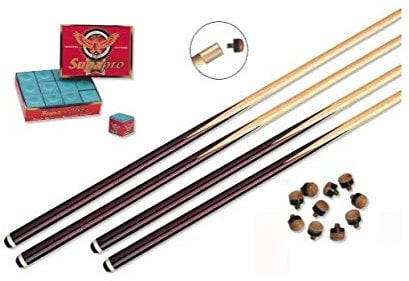 Supreme - Los 4 Billard-Billardqueues + Prozesse + Kreide