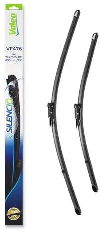 VALEO Silencio Wischer - VF476 - Leistungsstarke, hervorragende Sicht auf der Straße, einfache Montage - originale Flachblätter 730mm/630mm - Vorne - Set mit 2 Wischerblättern - 574676