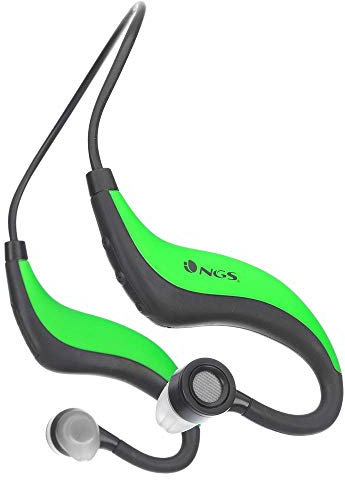 NGS Auricular Deportivo con MICR. Res. Agua IPX4 Compatible Tec. Bluetooth ARTICA Runner Green Alcance 10M 4 H. Musica Color Verde