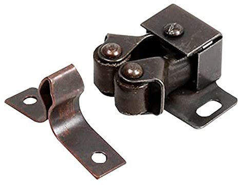 Merriway BH04475 (4 Pcs) Antique Bronzed Double RollerCupboard Cabinet Door Catch - Pack of 4 Pieces