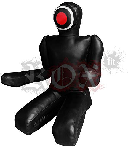 ROX Fit Passform MMA Judo Boxsack Grappling Dummy - Sitzposition, Submission Stil, Double Face, MMA Dummy, Stanz BJJ Training Bag 5 ft & 6 ft Schwarz (ungefüllt) (5 Foot (1.5 Meters) ungefüllt)