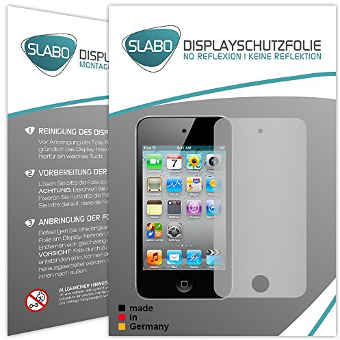 Slabo 2 x Film de Protection d'écran Compatible avec Appel iPod Touch 4G | Touch 4 Protection écran Film de Protection Film No Reflexion| Mat - Anti-Reflets Made in Germany