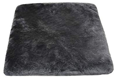 Reissner Lammfelle | SIKI-VF | echtes Merino Schaffell | Sitzpolster Autokissen Rollstuhlauflage Katzenbett | Vollfell Qualität | 40x40cm anthrazit grau