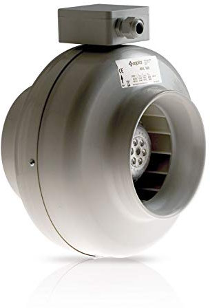 Fantini Cosmi AP8482 Aspiratore Centrifugo in Linea, Modello AKL 100 L, 230 V, Grigio, Diametro 100 mm