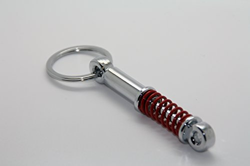LED-Mafia Luxus Schlüsselanhänger aus Metall - Stoßdämpfer rot - Metall Auto Boost Anhänger Schlüsselring Etui Schlüssel