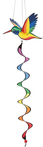 HQ Design Windspiration - Twist, UV-beständige und wetterfeste Windspiel Deko für Garten, Terrasse und Balkon - inkl. Aufhängung (Hummingbird 3D)
