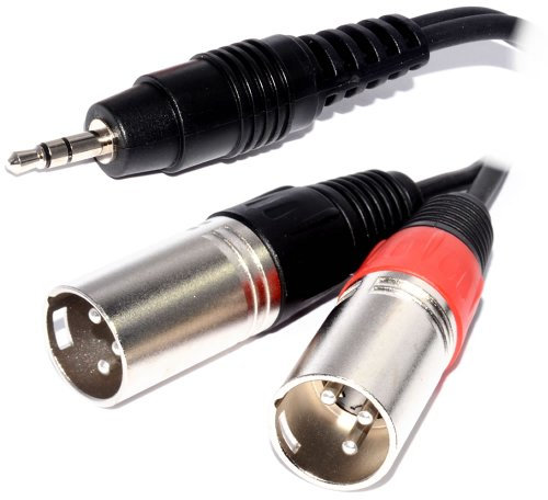 Pulse 3,5 mm Jack Fiche vers 2 x XLR Fiches pour PC vers Table de mixage 3 m [3 mètre/3m]