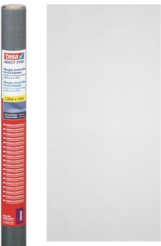 tesa Insect Stop Fliegengitter Ersatzrolle aus Fiberglas-Gewebe für tesa ALU COMFORT Mückennetz für Fenster - Ersatz-Rolle 100cm x 120cm, anthrazit