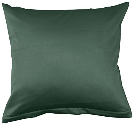 Lorena Uni Classic Mako-Satin Kissen Bezug einfarbig Baumwolle (Forest, 80 cm x 80 cm)