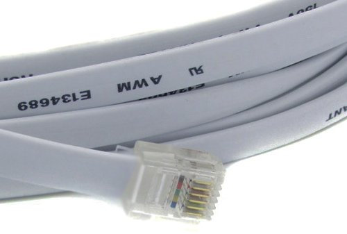 RiteAV - 24,4 m RJ12/M auf RJ12/M 6P6C gerade für Datentelefonleitungskabel, Grau
