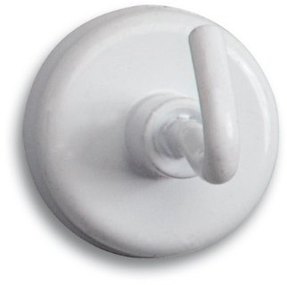Magnethaken in 3 Größen, weiss - silber, Magnet mit Haken, weiss 25mm, weiß 25 mm
