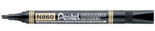Pentel N860 Permanent Markers Chisel Tip Pack of 12 Black