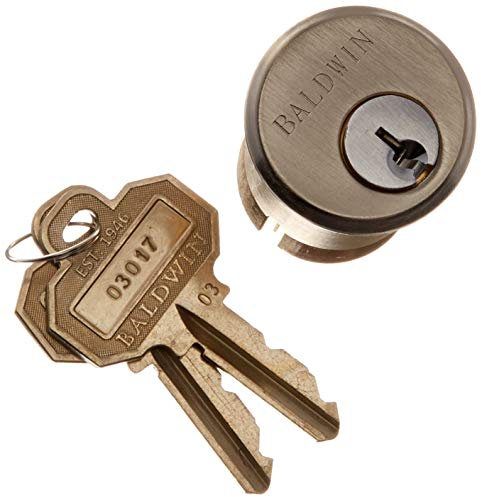 Baldwin 8327 1-3/4 Mortise Cylinder C Keyway, Lifetime Satin Nickel