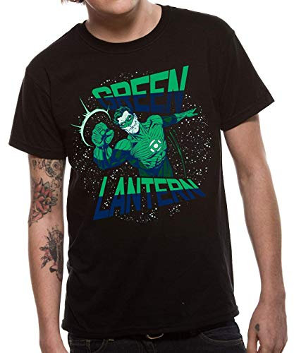 Loud Distribution Green Lantern - Comic Pose - Camiseta, con cuello redondo para hombre, color negro, talla S [Italia]