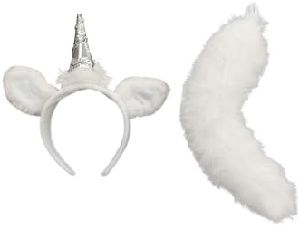 Unicorn Headband with Ears & Plush Tail Costume Kit - ST