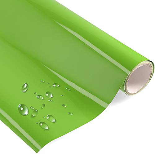 timalo Premium Möbelfolie Hochglanz - Lindgrün Grün - 1 Meter x 63 cm (Rollenware am Stück) und Bastelfolie verschiedene Größen - Küchenfolie - Klebefolie für Möbel, Türen selbstklebende Folie Küche