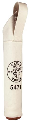Klein Tools 5471 Canvas-Tasche, Elektroden-Tasche mit Hartlederboden und Gurtschlaufe, 6,3 cm Durchmesser