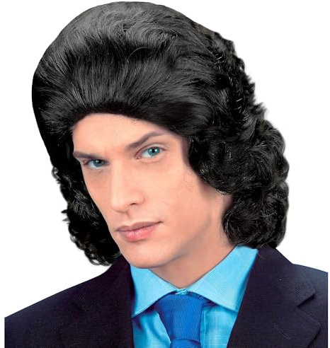 W WIDMANN MILANO Party Fashion F0892 - Perücke Frankie, schwarz, 60er Jahre, Karneval, Mottoparty