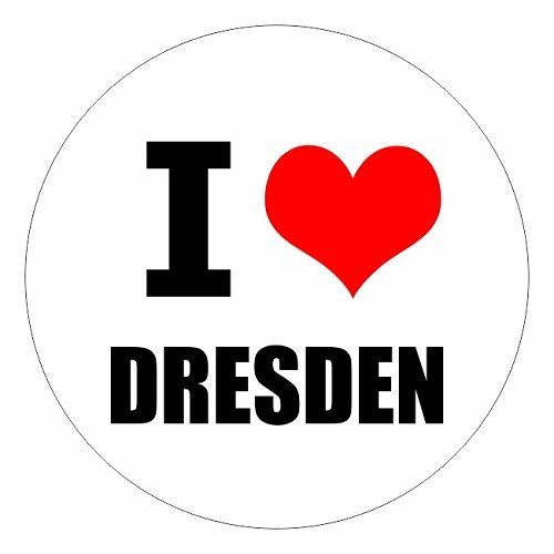Kiwistar - Autoaufkleber - 8x8 cm - außen klebend - I love Dresden für Auto, Laptop, Fahrrad, LKW, Motorrad Aufkleber mehrfarbig JDM Decal Sticker Racing