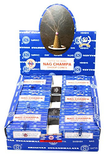 Shrinivas Sugandhalaya Satya Sai Baba Nag Champa - Conos de Incienso (144 Conos)