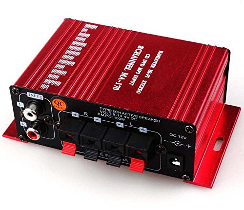 polarlander MA170 Mini 12 V pequeño amplificador coche amplificador 2.0 ordenador de sobremesa en casa 60 W amplificador Hifi rojo
