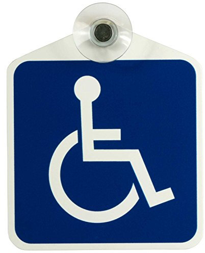 Schild, Autoschild Rollstuhl/Rollstuhlfahrer/Behindertentransport mit Saugnapf, 1,5mm wetterfestes Material 100 x 120 mm groß