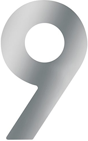 Metafranc Hausnummer 9 - Edelstahl - 120 mm - 3D Design - Gute Lesbarkeit - Individuelle Kombinationsmöglichkeiten / Beschriftung / Kennzeichnung / Ziffer / Haustür / Hauswand / Gartentor / 424087 | Gute Lesbarkeit – Individuelle Kombinationsmöglichkeiten – Beschriftung – Kennzeichnung – Haustür – Hauswand