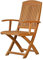Kai Wiechmann Teak Klappstuhl mit Armlehnen wetterfest Premium für Garten Terrasse und Balkon