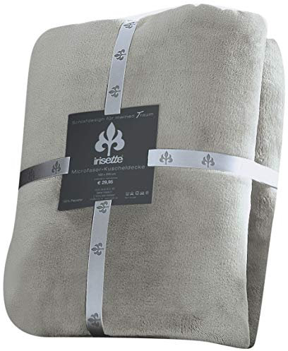 Irisette 8900-14 Castel Kuscheldecke Uni Microfaser, 150 x 200 cm, Schiefer