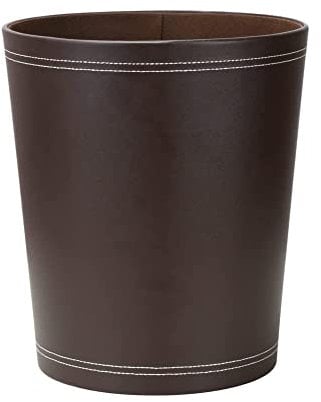 KINGFOM™ Klassisch Leder Papierkorb für Büro/Badezimmer/küche/Schlafzimmer (Braun)