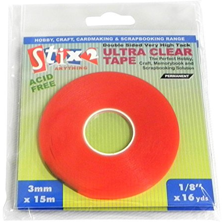 Stix2 3 mm x 15 m Ultra Clear Tape (Pack of 3)