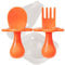 Grabease Argenterie pour tout-petit Cuillères et fourchettes pour bébé Argenterie pour bébé et cuillères, sans BPA et sans phtalate pour bébé et tout-petit, 1 ensemble, Orange