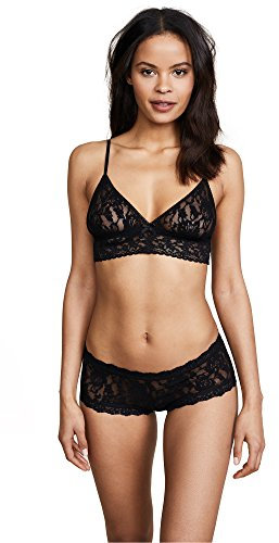 hanky panky Triangle Bralette - Bustier Damen, Dreieck-Bralette aus Stretch-Spitze Signature Lace, Lingerie Damenwäsche Zero Feel, BH Ohne Bügel, Color Schwarz - Size S