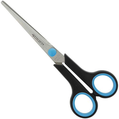 Westcott E-30271 00 Easy Grip Schere, Kunststoffgriff, 17,5 cm, schwarz/blau, 1 Stück